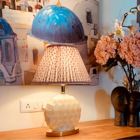Pink Paisley Empire Lampshade Medium Size